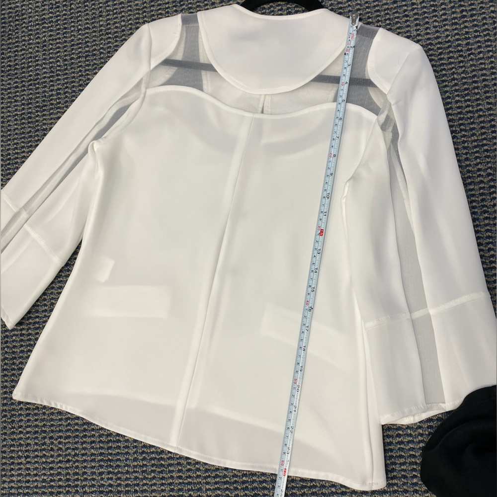 Multicolored Sheer Elements 3/4 Sleeve Blouse - image 3